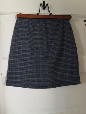 Classic Navy Plaid Pencil Skirt - Women's Tailored Fit